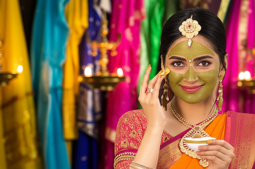 pre Diwali skincare, DIY ubtan for glow, how to drape a saree, Diwali beauty tips