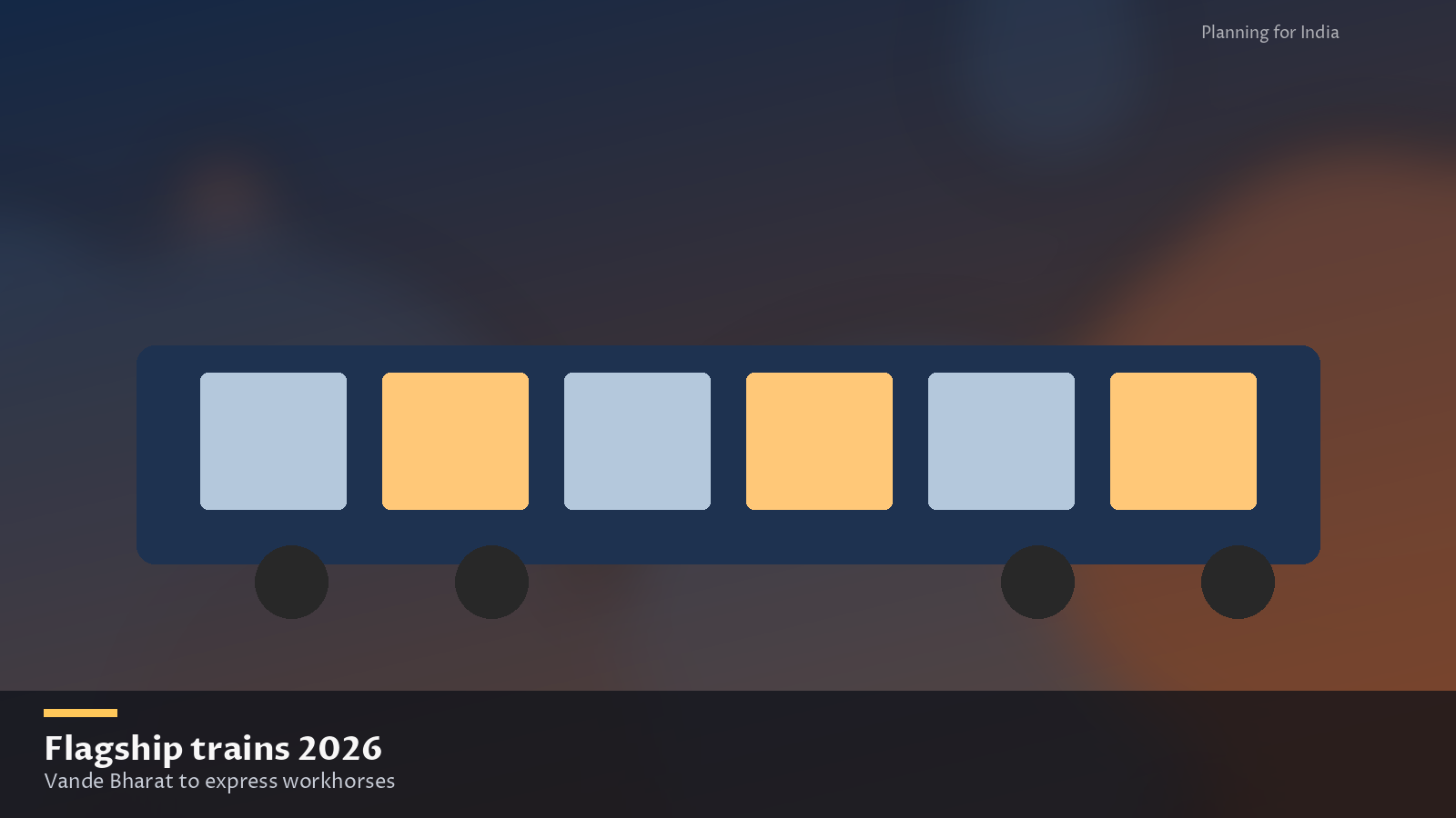 Modern train illustration for different trains in India 2026